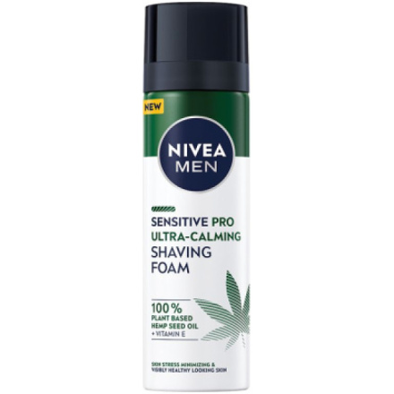 Nivea Men Sensitive Pro Ultra pěna na holení s konopným olejem, 200 ml