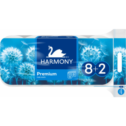 Harmony Premium 3vrstvý toaletní papír, 8+2 rolí, role 17,5 m