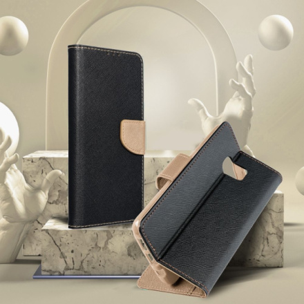 Fancy Book case for SAMSUNG A03 black / gold 513532