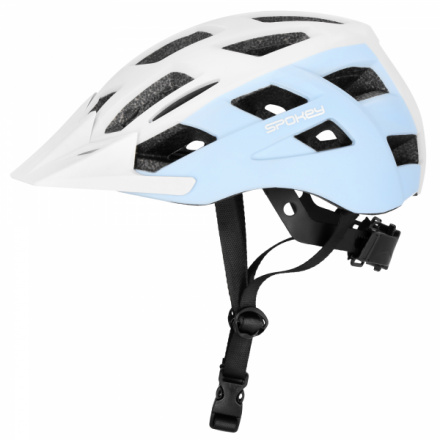 Spokey POINTER Cyklistická přilba s LED blikačkou, 55-58 cm, bílo-modrá, K941261