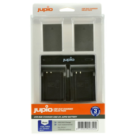 Set Jupio 2x BLN-1 (BLN1) 1220 mAh + USB duální nabíječka, COL1003