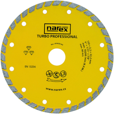 Diamantový kotouč Narex TURBO PROFESSIONAL 150 mm, 65405144