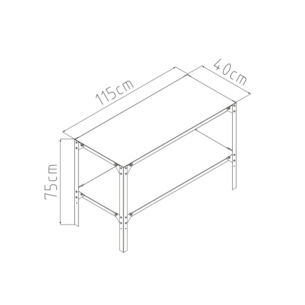 Regál G21 115 x 40 cm pro zahradní domky a skleníky, GAH-SHST-02, (Rozměry: 115 x 75 x 40 cm),63900484