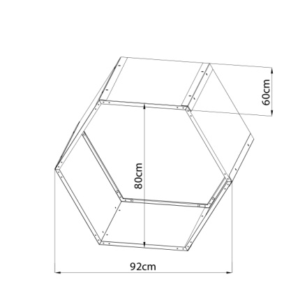 Přístřešek na dřevo G21 HEX 53 - 92 x 60 cm, hnědý, GWS-53-WLT