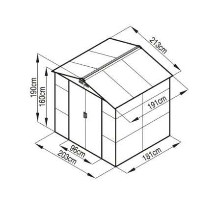 Zahradní domek G21 GAH 407 - 213 x 191 cm, hnědý, GAH-407-ZNWW-2S0