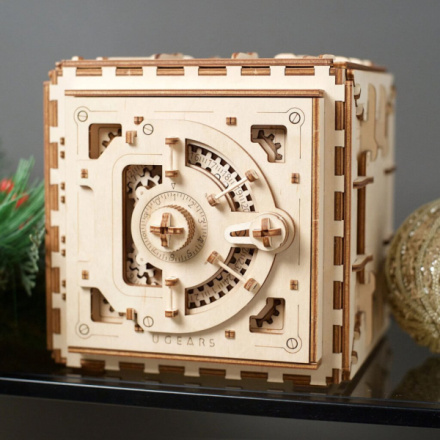 Hračka Ugears 3D dřevěné mechanické puzzle Trezor 179ks, UG70011