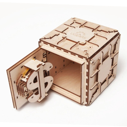 Hračka Ugears 3D dřevěné mechanické puzzle Trezor 179ks, UG70011