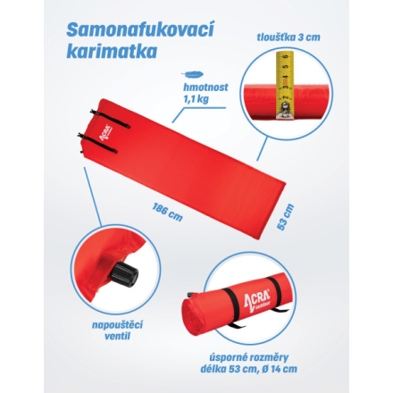 Karimatka Acra L32 samonafukovací 3 cm, 05-L32