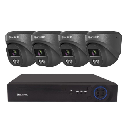 Kamerový set Securia Pro NVR4CHV4S-B DOME IP, 4Mpx, 4 kamery, PoE NVR, černá, NVR4CHV4S-B DOME