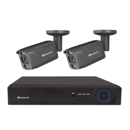 Kamerový set Securia Pro NVR2CHV5S-B IP, 5Mpx, 2 kamery, PoE NVR, černá, NVR2CHV5S-B