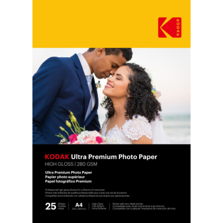 Fotopapír Kodak Ultra Premium Photo RC Gloss (280g/m2) A4 25 listů, KOPPUPA425