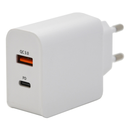 Zástrčka QUICK CHARGE 3.0 230V USB-A / USB-C 18W, 07430