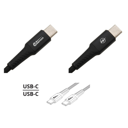 Datový a nabíjecí kabel SPEED USB-C / USB-C 480 Mb/s 1,5m, 07711