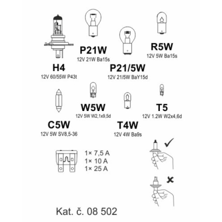 Žárovky servisní box univerzální H4, 08502