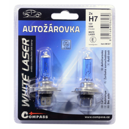 Žárovka 12V  H7  55W PX26d WHITE LASER blister 2ks, 08627