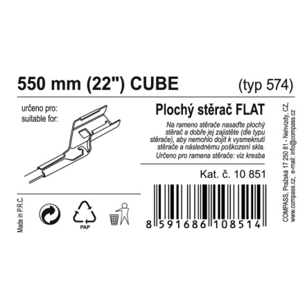 Stěrač FLAT BULK (CUBE) 22"/550mm, 10851