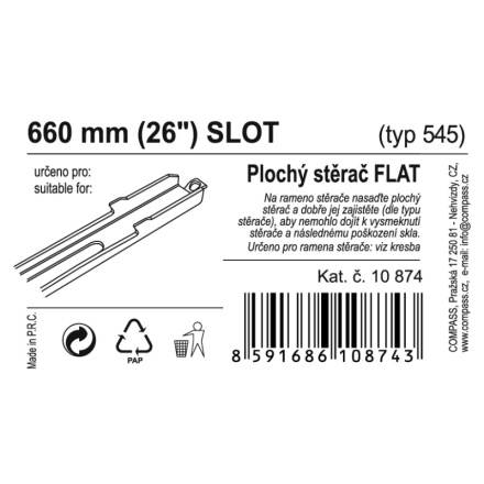 Stěrač FLAT BULK (SLOT) 26"/660mm, 10874