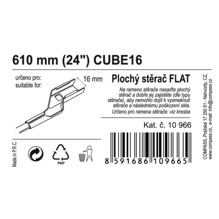 Stěrač FLAT BULK (CUBE16) 24"/610mm, 10966