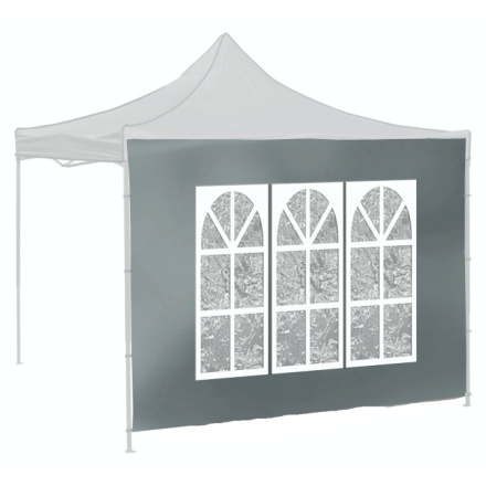 Bočnice pro párty stan WINDOW 2x3m 420D šedá WATERPROOF, 13345