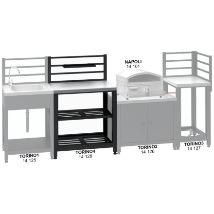 Modul stůl TORINO 4 pro venkovní kuchyň 80x47x123cm, 14128