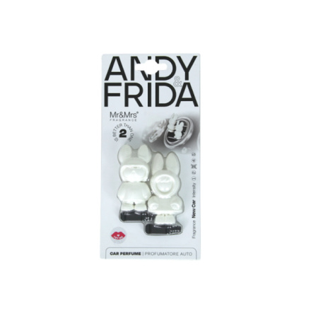 Osvěžovač Mr&Mrs Fragrance ANDY & FRIDA New Car Bílý, amJANDFRI02