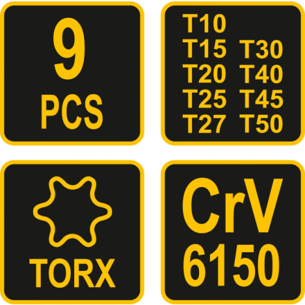 Sada klíčů TORX "T" 9 ks, TO-56639