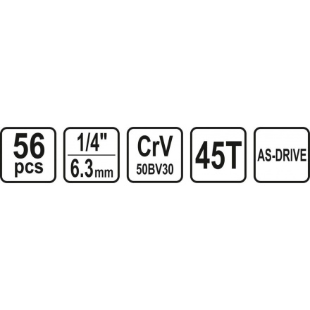 Gola sada  1/4" 56 ks Sthor, TO-58643