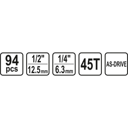 Gola sada 1/2" 94 ks Sthor, TO-58687