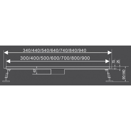 Lineární koupelnový žlab OLIMP 70 cm WET&DRY, TO-75422
