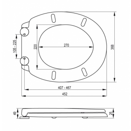 Záchodové prkénko SUPER SLIM-D, TO-75469