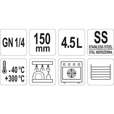 Gastro nádoba NEREZ GN 1/4 150mm, YG-00284