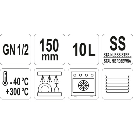 Gastro nádoba perforovaná NEREZ GN 1/2 150mm, YG-00357