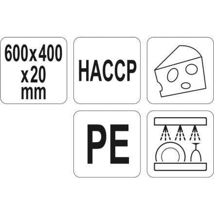 Krájecí deska 600x400x20 bílá, YG-02184