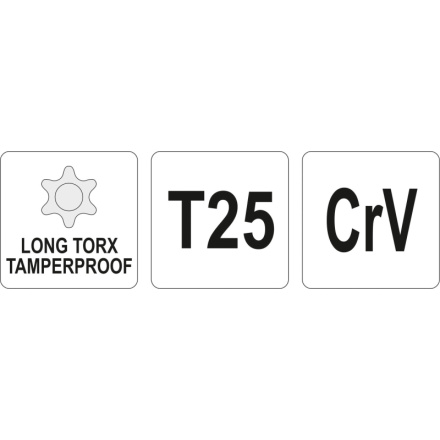 TORX klíč s otvorem dlouhý T25, YT-05517
