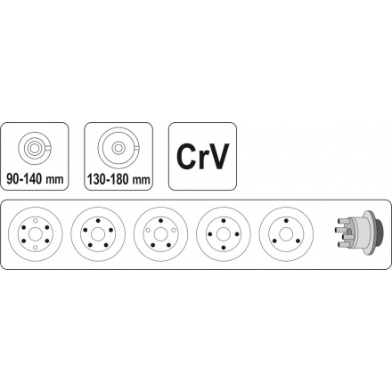 Stahovák brzd. bubnů 4/5 ramenný, 90-180mm, YT-0602