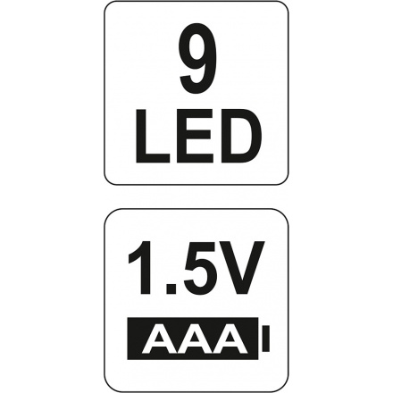 Svítilna kapesní 9 LED (ALU), YT-08570