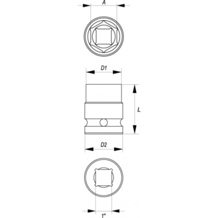 Nástavec 1" rázový šestihranný 33 mm CrMo, YT-1188