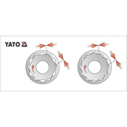 Nástavec 1/2" 19 mm dvanáctihranný, YT-1281