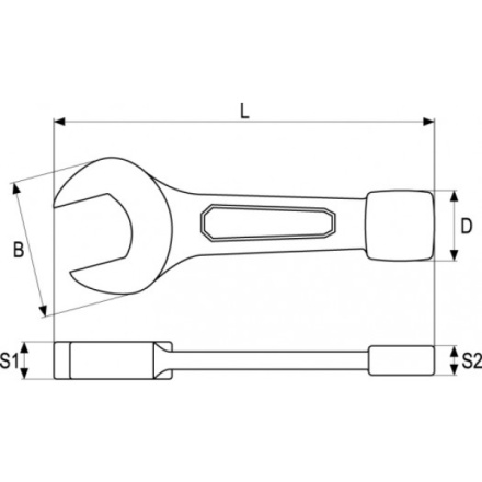 Klíč maticový plochý rázový 32 mm, YT-1617