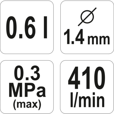 Pistole na lakování s nádrží 0,6l 1.4mm, YT-2340