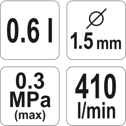 Pistole na lakování s nádrží 0,6l 1.5mm, YT-2341