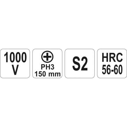 Šroubovák křížový PH3 x 150 mm izolovaný 1kV, YT-2824