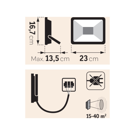 reflektor LED, 3200lm, Economy 43228