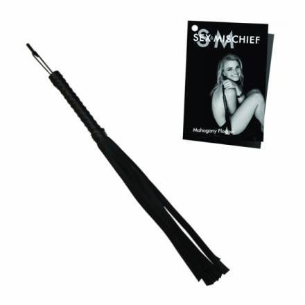 S&M Black Faux Leather Flogger - černý bič 61cm, E23820