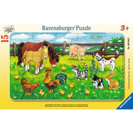 RAVENSBURGER Puzzle Zvířátka na louce 15 dílků 111929