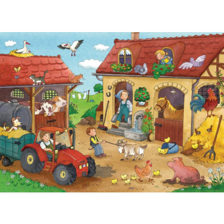 RAVENSBURGER Puzzle Práce na farmě 2x12 dílků 111963