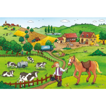 RAVENSBURGER Puzzle Práce na farmě 2x12 dílků 111963