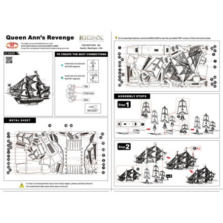 METAL EARTH 3D puzzle Plachetnice Queen Anne's Revenge (ICONX) 112107