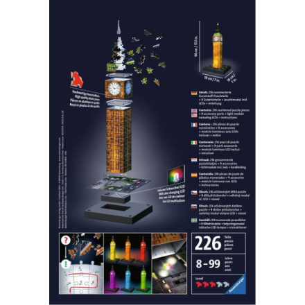 RAVENSBURGER Svítící 3D puzzle Noční edice Big Ben 216 dílků 112310