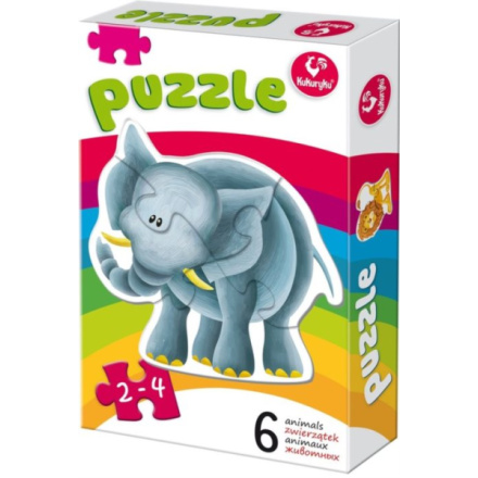 KUKURYKU Baby puzzle Zvířátka ze ZOO 6v1 (2-4 dílky) 115866